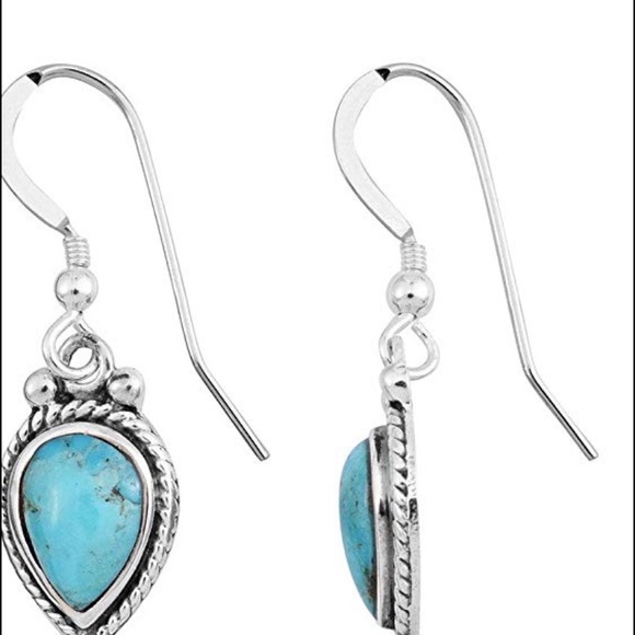 925 Sterling Silver /Turquoise / Earrings - Picture 2 of 5